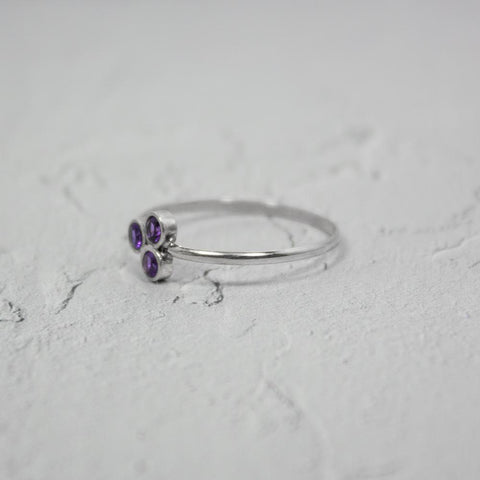 Amethyst Cluster Sterling Silver Ring - Glitzy Glam Jewelry