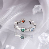 Genuine 925 Sterling Silver Birthstone Ring for Women
