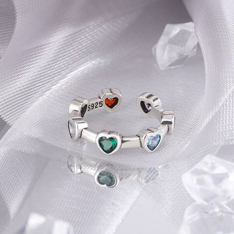 Genuine 925 Sterling Silver Birthstone Ring for Women - Glitzy Glam Jewelry
