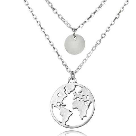 World Map Necklace - Glitzy Glam Jewelry
