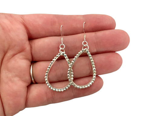 Silver Teardrop Dangles - Glitzy Glam Jewelry